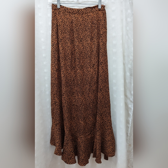 & Other Stories Leopard Ruffle Wrap Skirt - Sz 2 - Picture 9 of 12